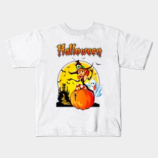 Graphic style retro witch Kids T-Shirt